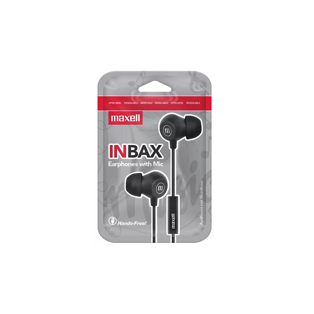 AUDIFONO MAXELL MANOS LIBRES BLACK IN-BAX JACK 3,5mm
