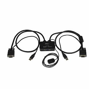SWITCH KVM STARTECH CON 2 PUERTOS VGA ALIMENTADO POR USB 