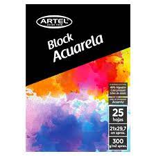 BLOCK ARTEL ACUARELA A4 25HJS. 300G 21X 29,2CMS.