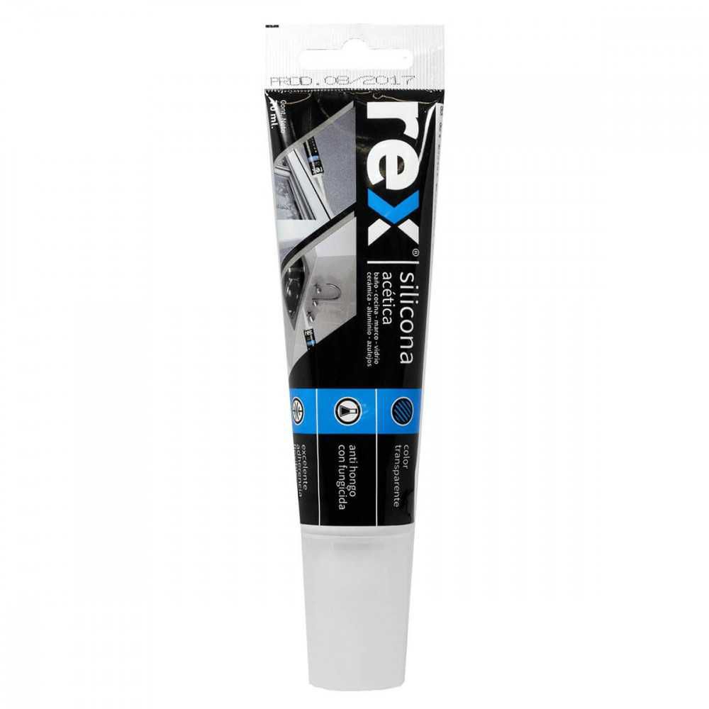 SILICONA ACETICA REX POMO TRANSPARENTE 70ML.