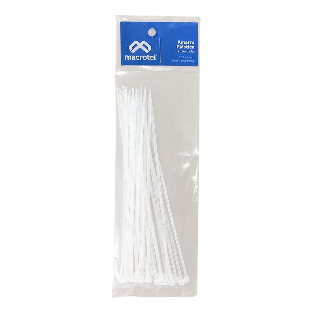 AMARRAS PLASTICAS MACROTEL  200X2.5MM 25U
