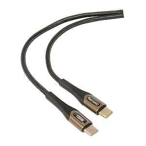 CABLE USB-C A USB-C REFORZADO TECMASTER 1M NEGRO 20V 100W