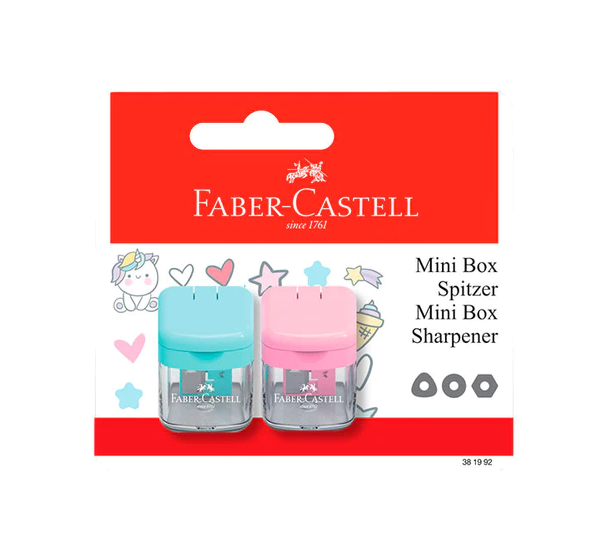 SACAPUNTAS FABER MINI BOX PASTEL 2 UND C/DEPOSITO