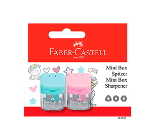 SACAPUNTAS FABER MINI BOX PASTEL 2 UND C/DEPOSITO
