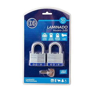 SET CANDADO LAMINADO ODIS ACERO ZINCADO 2 X 50MM