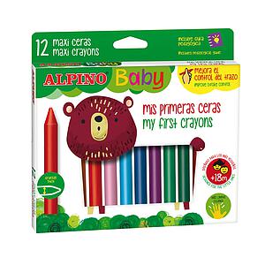 CRAYONES DE CERA ALPINO BABY 12 COLORES (+18M)