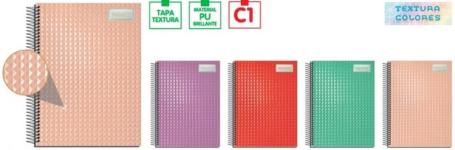 CUADERNO PROARTE CARTA 7mm 150 Hjs TEXTURA GLAM 