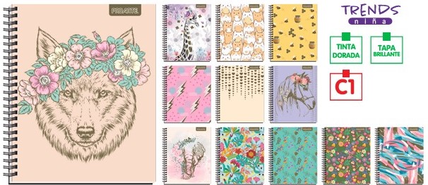 CUADERNO PROARTE UNIV. 7mm 100 Hjs TED/ ED TRENDS NIÑA 