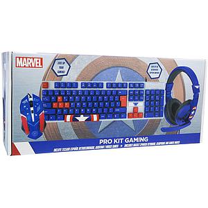 KIT TECLADO/MOUSE/ AUDIFONOS GAMER MARVEL CAPITAN AMERICA 