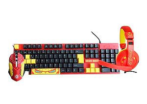 KIT TECLADO/MOUSE/ AUDIFONOS GAMER MARVEL IRON MAN