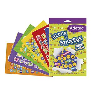 BLOCK DE FIGURAS CON ADHESIVO ADETEC MOTIVACIONAL + 400 STICKERS