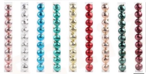 SET ESFERAS NAVIDEÑAS 6 CMS 9 UNIDADES