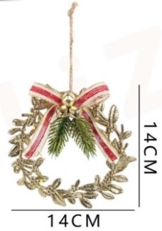 ADORNO NAVIDEÑO CORONA 14 X 14 CMS. 1 UN.