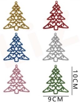 ADORNO NAVIDEÑO ARBOL 10 X 9 CMS. 6 UNIDADES