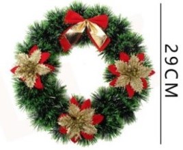 ADORNO NAVIDEÑO CORONA 29 CMS. 1 UN.