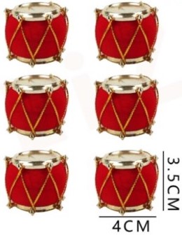 ADORNO NAVIDEÑO TAMBORES 4 X 3.5 CMS. 6 UNIDADES
