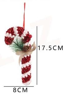 ADORNO NAVIDEÑO BASTON 17.5 X 8 CMS. 1 UN.