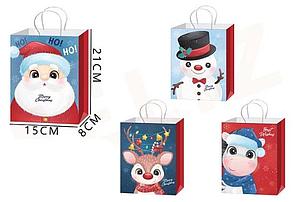 BOLSA DE REGALO NAVIDAD PASCUERO Y AMIGOS 21 X 15 X 8 CMS.