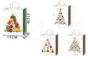 BOLSA DE REGALO NAVIDAD ARBOL 21 X 15 X 8 CMS.