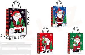 BOLSA DE REGALO NAVIDAD PASCUERO 25.5 X 18.5 X 9.5 CMS.
