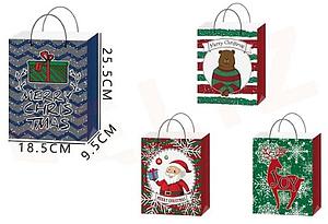 BOLSA DE REGALO NAVIDAD MERRY CHRISTMAS 25.5 X 18.5 X 9.5 CMS.