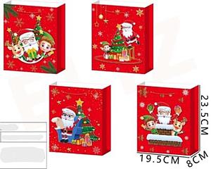 BOLSA DE REGALO NAVIDAD PASCUERO Y AMIGOS 23.5 X 19.5 X 8 CMS.