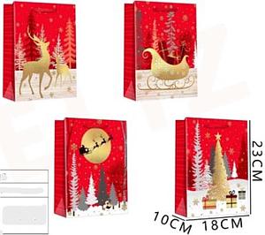 BOLSA DE REGALO NAVIDAD ARBOL 23 X 18 X 10 CMS.