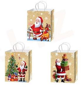BOLSA DE REGALO NAVIDAD PASCUERO 33 X 25.5 X 12.5 CMS.