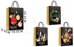 BOLSA DE REGALO NAVIDAD ADORNOS NAVIDEÑOS 33 X 25.5 X 12.5 CMS.