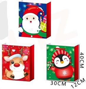 BOLSA DE REGALO NAVIDAD FELIZ NAVIDAD 40 X 30 X 12 CMS.