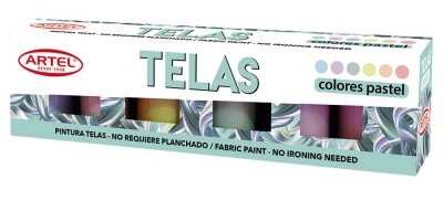 PINTURAS P/TELA ARTEL 6 COLORES PASTEL