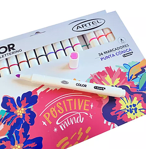 MARCADORES ARTEL LETTERING 36 COLORES PUNTA CÓNICA