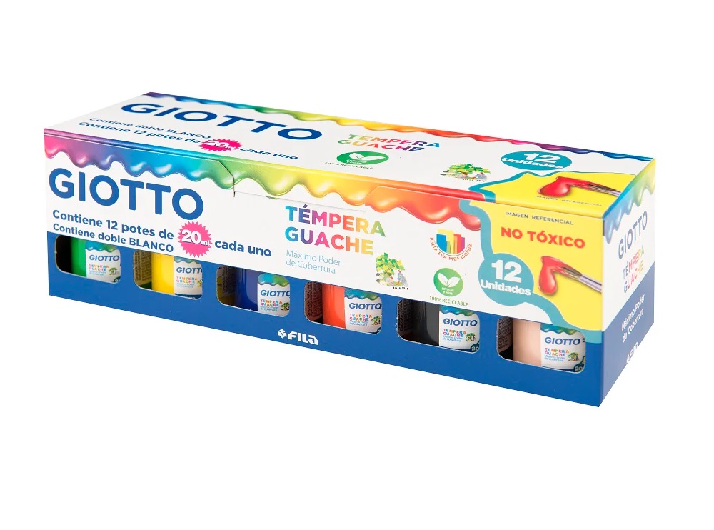 TEMPERA GIOTTO 12 COLORES 20ml