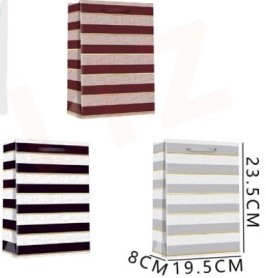BOLSA DE REGALO LINEAS 23.5 X 19.5 X 8 CMS.