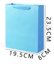 BOLSA DE REGALO CELESTE 23.5 X 19.5 X 8 CMS.