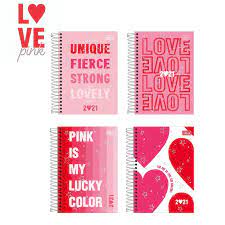 CUADERNO TILIBRA 1/2 OFICIO 7mm 160 Hjs 4 MATERIAS LOVE PINK