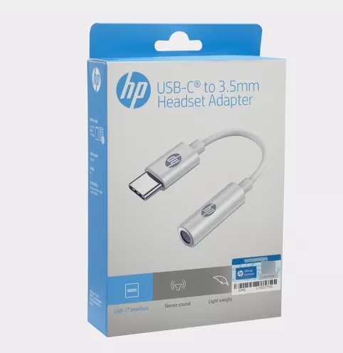 ADAPTADOR HP TIPO C A AUX 3.5MM BLANCO DHC-TC130