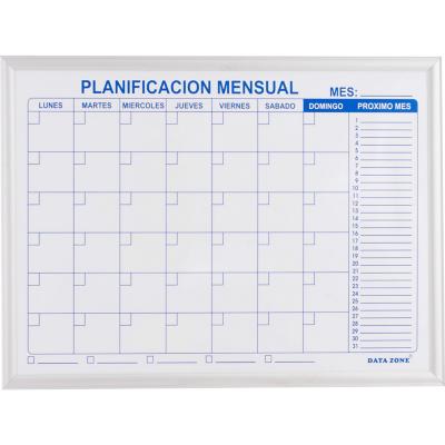 PIZARRA MAGNETICA PLANIFICADOR MENSUAL DATA ZONE 60X90 CMS.