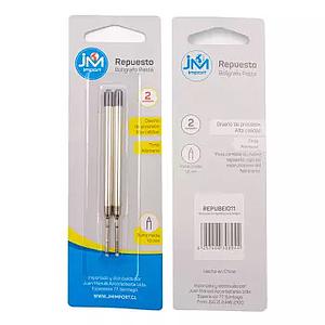 REPUESTO BOLIGRAFO JM IMPORT PARKER PASTA MEDIO NEGRO 2UN.