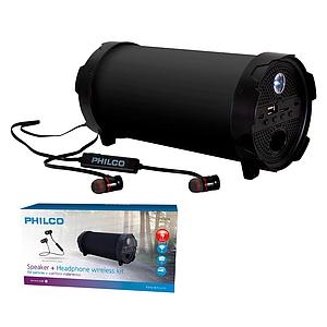 KIT PHILCO PARLANTE BAZOOKA  Y AUDIFONO WIRELESS PX56N