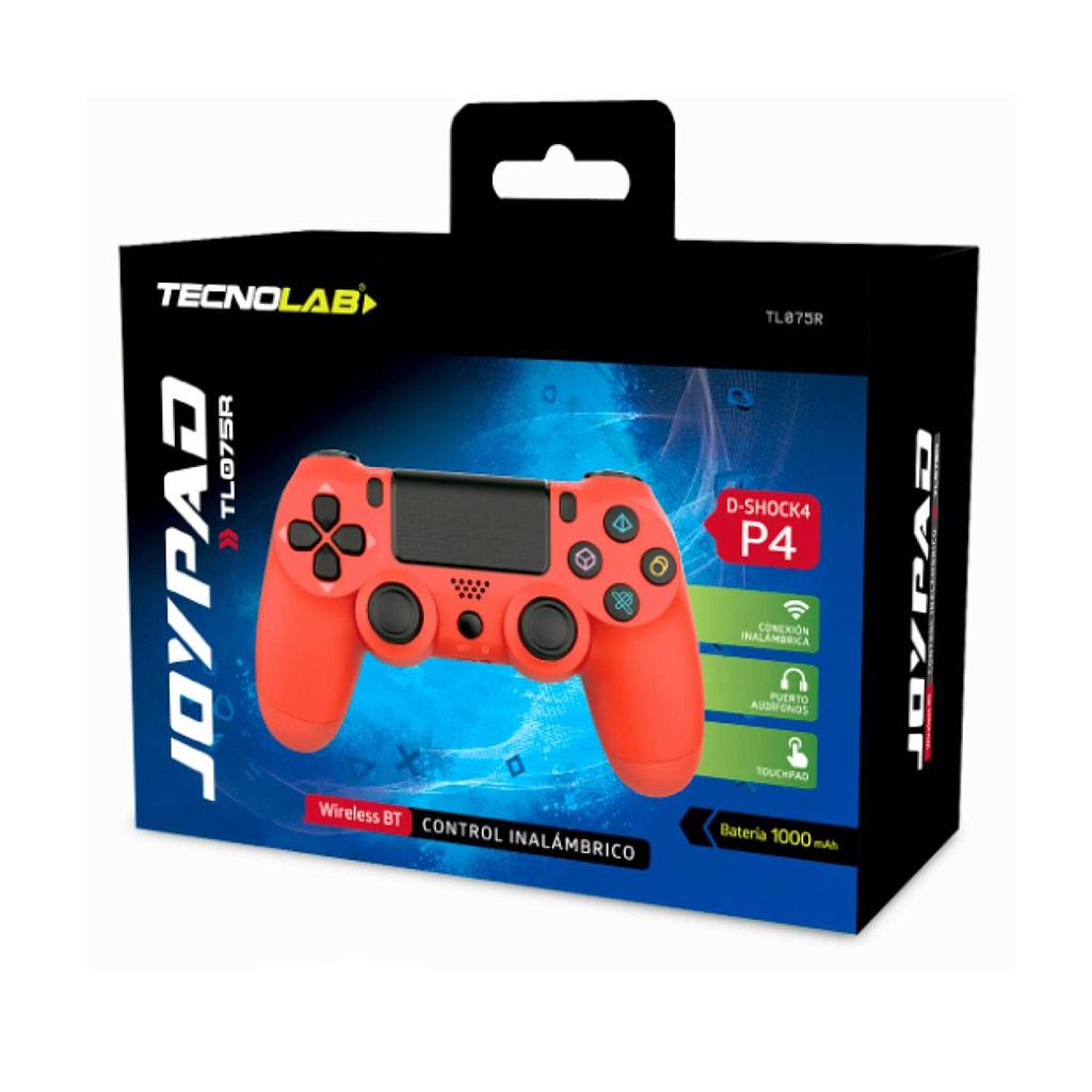 JOYSTICK TECNOLAB INALAMBRICO PS4/PC ROJO