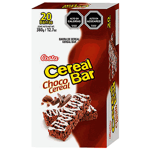 CAJA CEREAL COSTA BARRA DE CHOCOLATE 20 UNID.