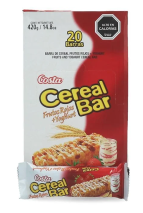 CAJA CEREAL COSTA BARRA FRUTOS ROJOS + YOGHURT 20 UNID.
