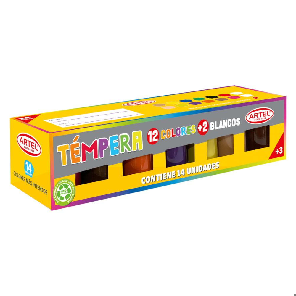 TEMPERA ARTEL 12 COLORES+2 BLANCOS