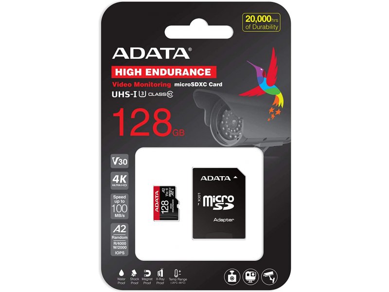 TARJETA DE MEMORIA ADATA MICRO SD 128GB V30 4K 100MB/S C/ADAPTADOR