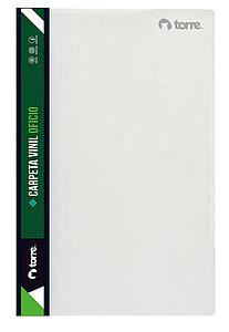 CARPETA VINILICA TORRE OFICIO TRANSPARENTE LOMO NEGRO ( CH )