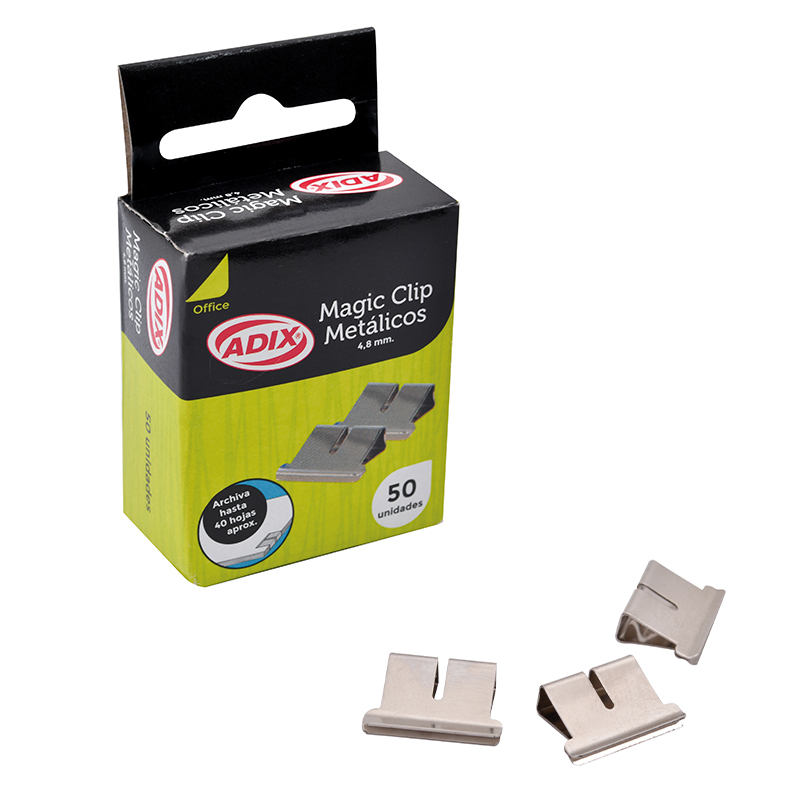 REPUESTO MAGIC CLIP ADIX 50 UNIDADES METALICO 4.8MM ( CH ) ( CM )