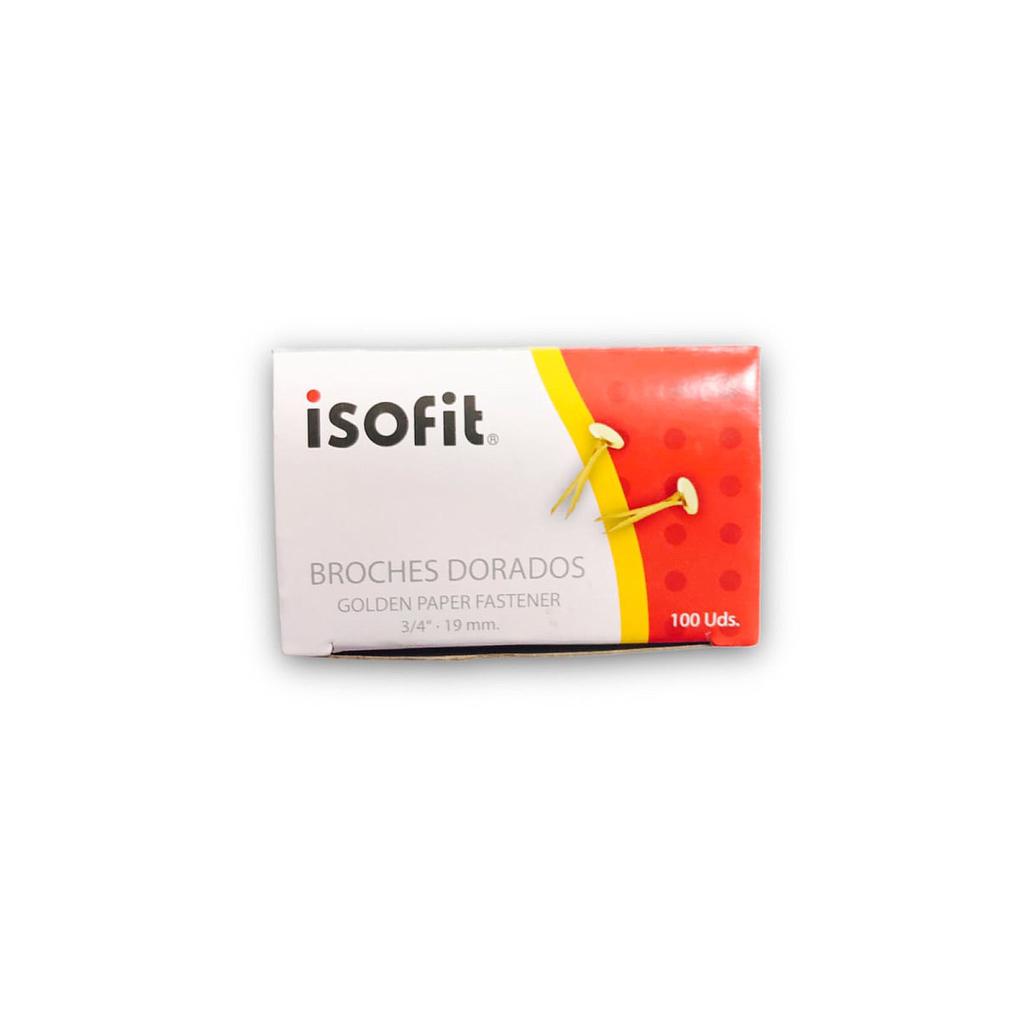 CAJA DE BROCHES DORADOS ISOFIT 100Unid 3/4 19mm