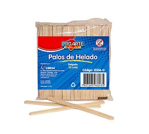 PALOS DE HELADO PROARTE DELGADOS 50 UNID