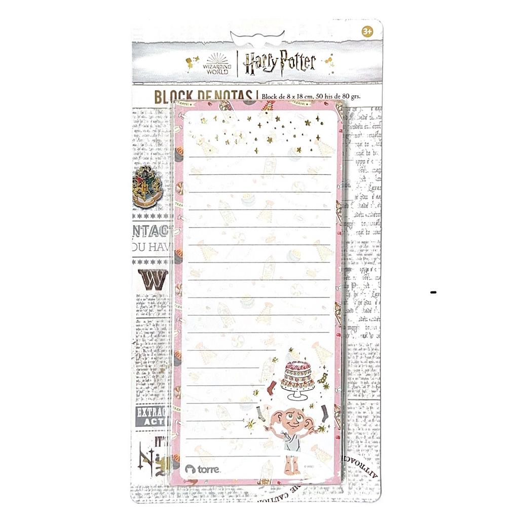 BLOCK DE NOTAS HARRY POTTER 2 TORRE 8X18 CM. 50 HJS.